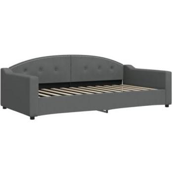 Sofá cama tela gris oscuro 100x200 cm