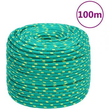 Cuerda de barco polipropileno verde 10 mm 100 m