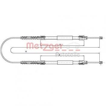 Cable de freno de mano Metzger trasero para Citroën Jumper, Fiat Ducato y Peugeot Boxer 1171.11