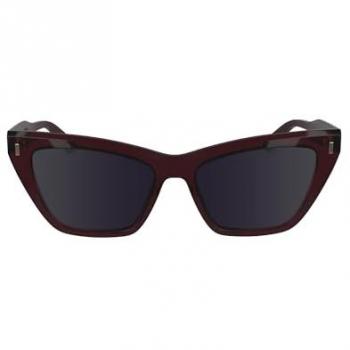 Calvin Klein CK24505S Women's Full-Rim Butterfly Sunglasses in Burgundy Dark Red
