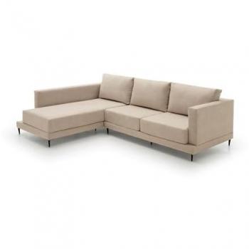 Sofá Chaise Longue Martina Beige Izquierda de Gran Diseño y Alta Gama 275x190x100