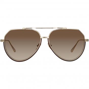 Linda Farrow BAYER LFL1472 C2 Men's Gold Sunglasses 61mm