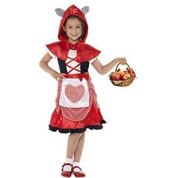 Smiffy's-41100L Miffy Disfraz de Miss Caperuza, con Vestido y Capa con Capucha con Orejas de Lobo acopladas, Color Rojo, L-Edad 10-12 años