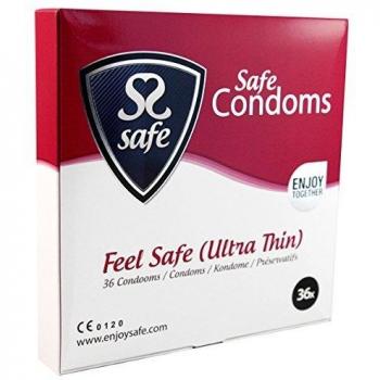 Safe Feel Safe transparente ultrafina Condones – Pack de 36