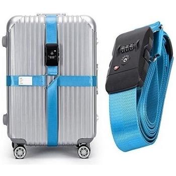 CSTOM® (Cielo-Azul) Correa Extensible Apta TSA con Candado de 3 Diales para Maletines Maletas de Viaje 600003-SKY
