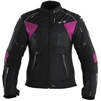V Quattro Design Chaqueta Moto Mujer sp-51l, Negro/Rosa