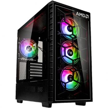 Kolink Observatory Y AMD SE ARGB Midi Tower Negra con panel transparente, compatibilidad ATX, iluminación ARGB