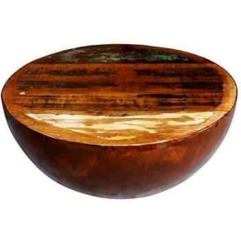 vidaXL Coffee Table Bowl-shaped with Steel Base Solid Reclaimed Wood