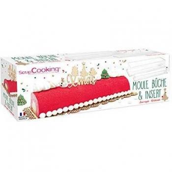 Moule para Bûche de Silicone con Insert Reutilizable - 26x8x8cm - Compatible con Congelador y Lavavajillas