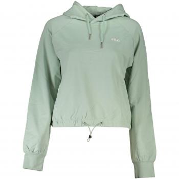 Chic Green Hooded Sweatshirt with Embroidered Logo - L
