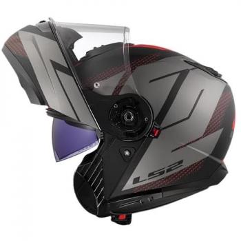 Casco Moto Modular LS2 FF908 Strobe II Negro-Gris 3XL