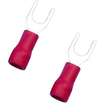 100x Aislado Terminales de Los Cables de Crimpado de Conectores Eléctricos Tenedor de Pala Rojo