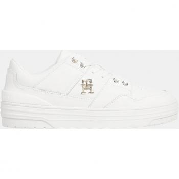 Tommy Hilfiger Women's Classic White Sneakers with Contrast Detail - EU39/US9