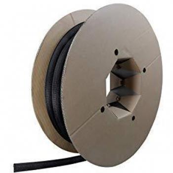 LABEL THE CABLE Flexible & Durable Self-Closing Cable Tidy - Can be Cut - Cable Sleeve for Perfect Cable Management - LTC CABLE TUBE - 25 m - Black - PRO 5110