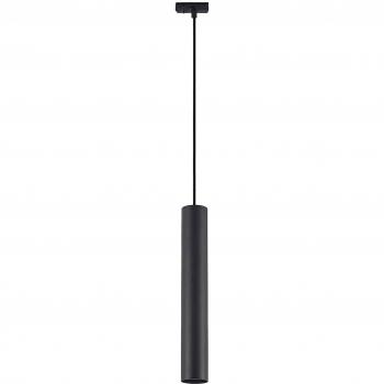Lámpara colgante moderna Lindby Linaro, 40 cm de diámetro, color negro, sistema de riel de 1 fase, con casquillo GU10 para 1 bombilla