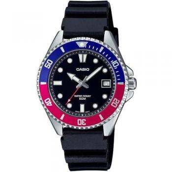 Casio MDV-10-1A2 Men's Black Dial Quartz Watch with Resin Strap
