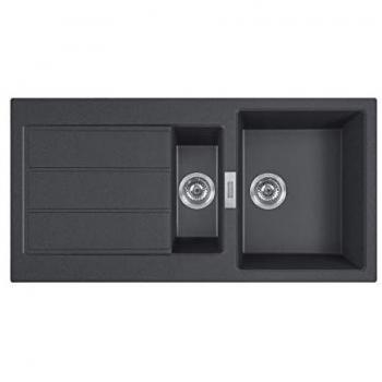 Fregadero Franke Sirius S2D-651 de Carbono 60cm con Doble Cubeta y Desagüe 1+1/2/C 1/E