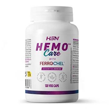 Cápsulas Vegetales de Hierro Hemo Care - 120 Caps con Bisglicinato de Hierro, Vitamina C, B12 y Ácido Fólico - Alta Absorción, No-GMO, Vegano y