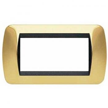 Placa 4 Módulos Oro Brillante BTicino Living International L4804OR