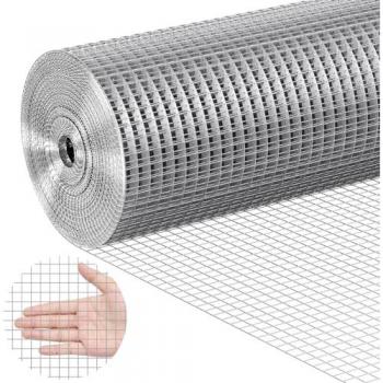 Rollo de Malla de Alambre Galvanizado en Caliente 1220mm x 15,24m - Malla Soldada 12,7x12,7mm Calibre 19 para Gallinero y Jaulas de