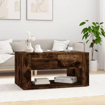 Mesa de centro de roble ahumado 80x50x40 cm madera multicapa contrachapada vidaXL - Marrón