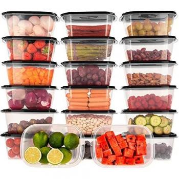 Oursson Recipientes Plastico para Alimentos Almacenaje Cocina Sin BPA | 20x1L | Tapers para Comida Hermetico, Recipientes Transparente Reutilizable | Lunch Box Fiambrera Organizador Frigorifico