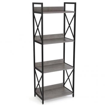 Estantería de 4 alturas Julia en madera y metal negro, dimensiones: 51 cm de largo, 30 cm de ancho, 137.50 cm de alto