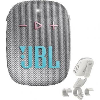 JBL Wind 3S - Altavoz Bluetooth Mini Portátil Resistente al Agua con Clip para Deporte (5W, Gris)