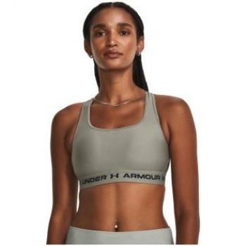 Sujetador deportivo UA Crossback Mid para mujer en color verde y gris, talla S