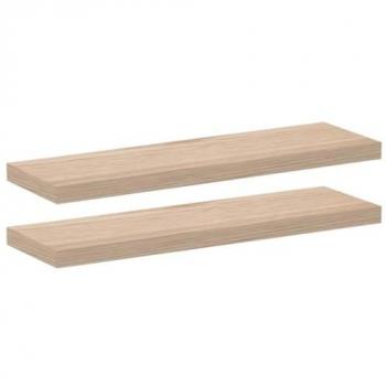 Estantes flotantes 2 uds madera de ingeniería 80x23,5x4 cm color marrón