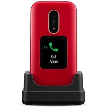 Doro 6880 Teléfono Móvil para Mayores 2.8 Pantalla 2MP Cámara 4G LTE Rojo y Blanco