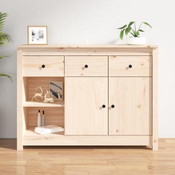 Aparador de madera maciza de pino 100x35x74 cm, Mueble de Almacenaje de Salón, Armarios con Puertas, Cajón de Madera, Buffet para salón Moderno, Armario Auxiliar