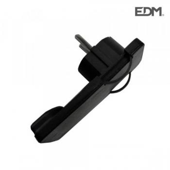 Clavija Schuko Extraplana 10/16A T/Tl 4,8mm Negra (Retractilado)