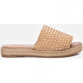Alpargatas planas de piel para mujer con pala ancha - Carmela 16048706 Beige