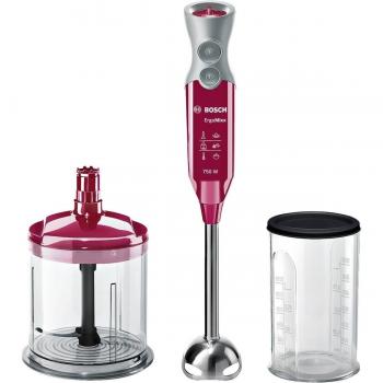Bosch MSM67140R Red Diamond - Batidora de Mano con Accesorios, 750W, Motor de Baja Vibración, Color Rojo