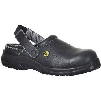 Portwest - Sandalia fc03bkr43 seguridad perforado sb ae esd compuesto, negro, 43