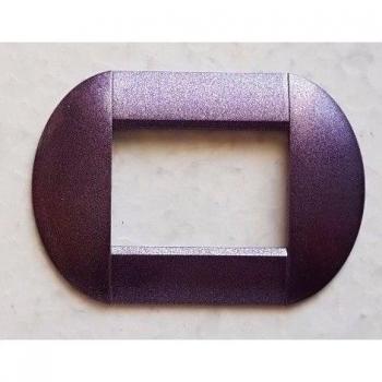 Placa Compatible Living International Bticino Bombate 3 Foros Viola Metallizzato