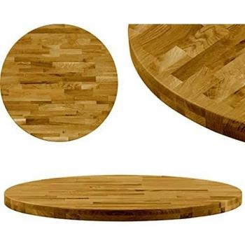 vidaXL Roble Tablero Mesa Redondo Madera 44 mm 600 mm Superficie Tapa Circular