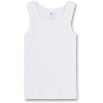 Sanetta Niños Camiseta Interior 2 Paquete - Camiseta sin Pobres, Tanque Top, Básico, Algodón Orgánico, Blanco - Blanco, 164-2er Pack