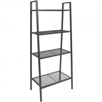 Anthracite Metal 4-Tier Ladder Bookcase