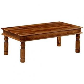 vidaXL Sheesham Mesa Centro Madera Maciza 110x60x40 cm Mesilla Mueble Auxiliar