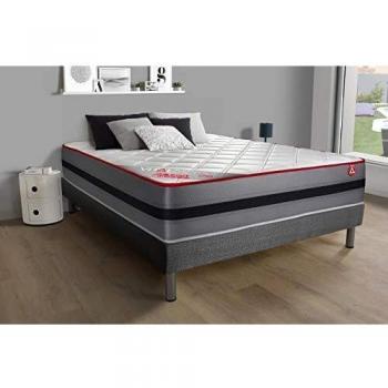Kit Somier Gris + Colchón de Espuma Viscoelástica 140 x 190 cm - Vitalit