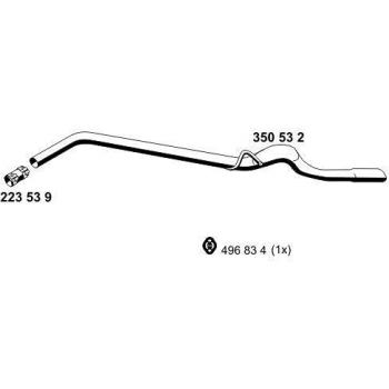 Tubo de escape ERNST 350532 para Mercedes-Benz Clase A, tubo trasero