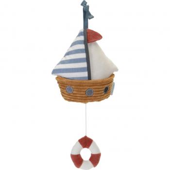 Barco Musical Little Dutch - Juguete de peluche musical, diseño atractivo, fabricado en materiales suaves y seguros para bebés, incluye melodías relajantes, ideal para estimular los sentidos del bebé y fomentar el desarrollo emocional