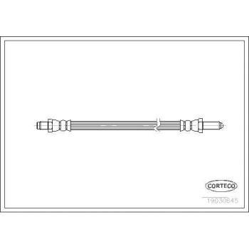 Latiguillo de freno CORTECO 19030645 - Manguera flexible de freno, fabricada en material resistente a la presión y a altas temperaturas, con conectores metálicos para una instalación segura, longitud específica para vehículos compatibles