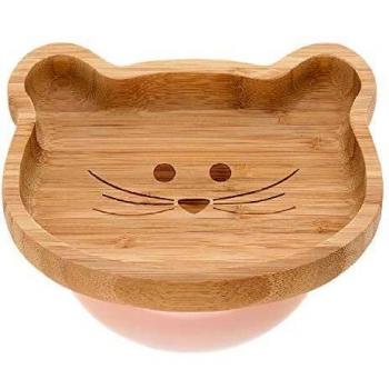 Plato de Bambú Lassig con Diseño de Ratón