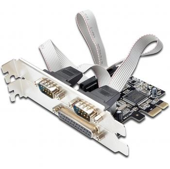 Ewent EW1158 Tarjeta Adaptadora de Interfaz Paralelo, Serie y VGA con PCI Express 2+1 Puertos Internos