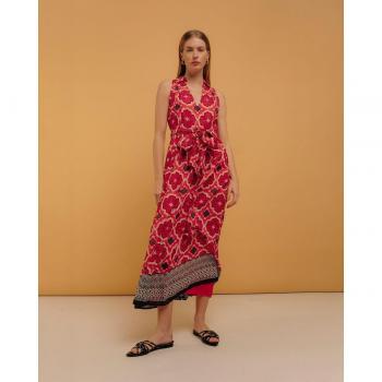 Vestido largo sin mangas estampado geométrico Niza