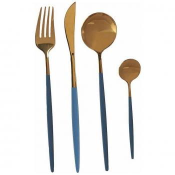 Set de Cubiertos Gris Dorado Acero Inoxidable (8 pcs)