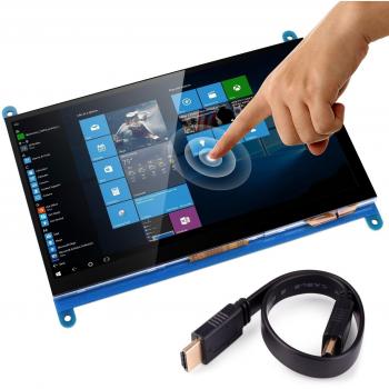 Longruner 7 Inch LCD Screen Raspberry Pi 3 2 Modelo B y RPi 1 B + A BB Pulgadas Monitor Pantalla Táctil Pantalla TFT LCD Módulo HDMI 800x480 para Negro PC Varios Sistemas LSC7B
